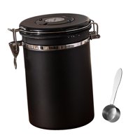 Magideal - Contenedor De Café, Herramienta De Tanque De Almacenamiento Sellado De Granos De Café Para El Hogar, Botes De Azúcar De Té, Tanque De Almacenamiento H Negro.8L