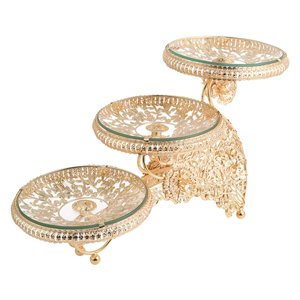 Bothyi - Plato De Fruta De 3 Niveles, Almacenamiento De Dulces De Lujo Para Decoración Del Hogar, Fiesta De Boda