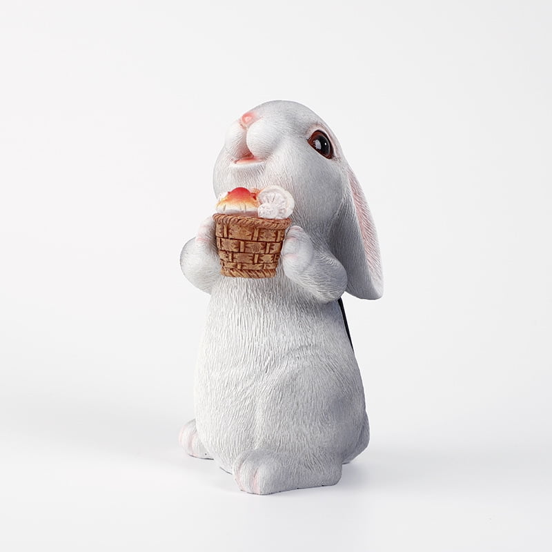 Xusx111 - Estatuas De Jardín De Conejo Solar Decoración De Conejo Al Aire Libre Estatua De Conejo De Resina Que Sostiene Setas Con Luces Led Para Porche Patio Jardín Patio Cumpleaños De Navidad Regalo
