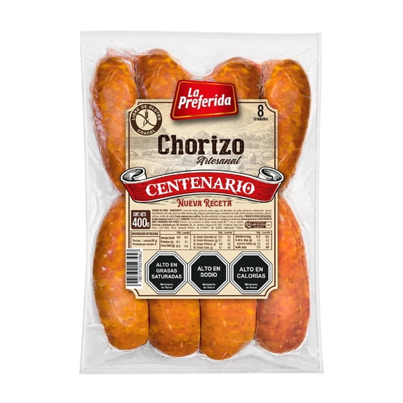 Chorizo Artesanal Centenario 8 Un, 400 g