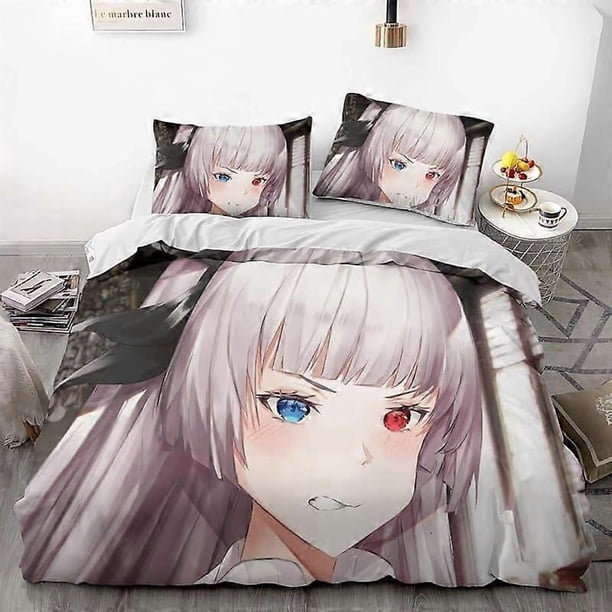 Juego de funda nórdica de anime "Reencarnado - Slime - Impresión digital 3D - Microfibra ultrasuave, juego de ropa de cama de 3 piezas con cierre de cremallera, incluye: