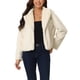 thumbnail image 1 of Abrigo corto de piel sintética para mujer, moda de invierno, chaqueta abierta, solapa con muesca, manga larga, abrigo esponjoso, L Beige, 1 of 6