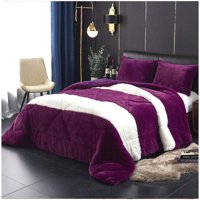 Genérico - Cubrecama Peludo Con Chiporro Morado 2 Plazas