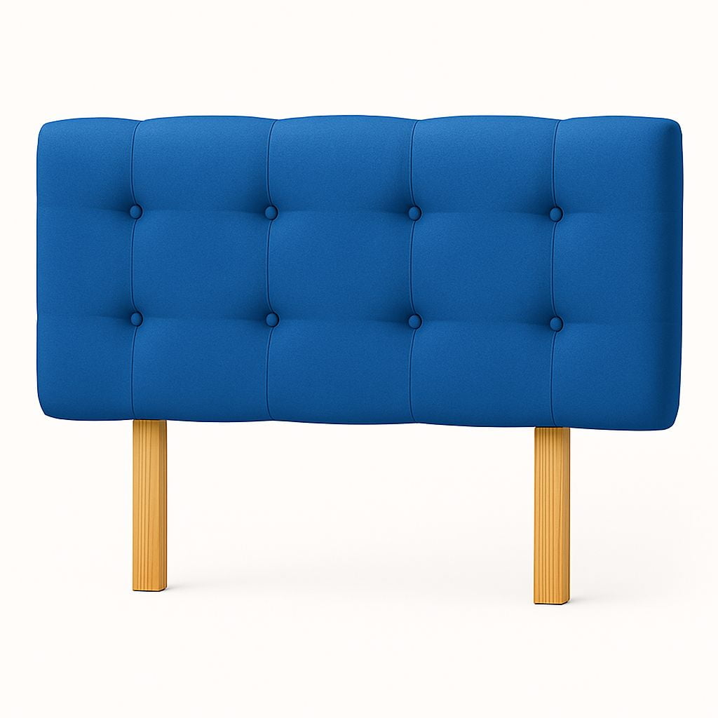 Ethan Desing - Respaldo 2 Plazas Botón Repujado Azul