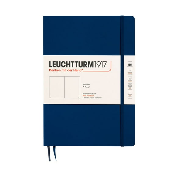 Libretas Leuchtturm 1917 B5 17x25cm Plana Tapa Blanda Navy