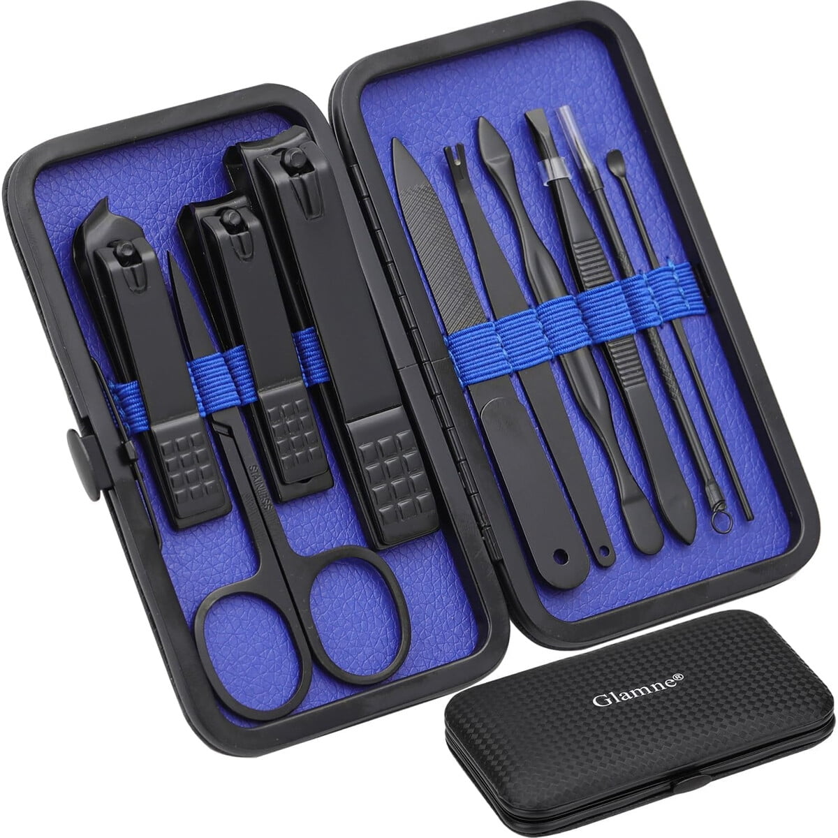 Set Manicure Glamne 10 En 1 Acero Inoxidable Profesional