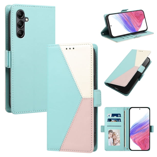 Funda Cartera Tricolor para Samsung Galaxy A35 5G con Soporte, Verde