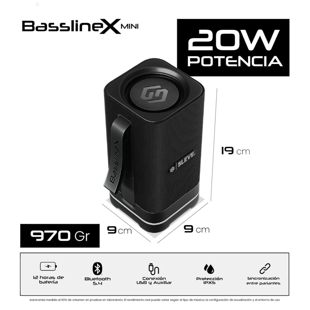 Sleve BasslineX Mini Negro, foto 7