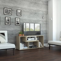 Tuhome - Rack Tv 40"" Extensible 120-160 Cm Rovere Y Blanco