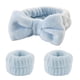 thumbnail image 1 of 3-Piece Spa Headband & Wristband Set: Super Cute & Soft Elastic Bow Headbands for Women & Girls - Highly Absorbent for Washing Face, Shower & Make Up, 1 of 5