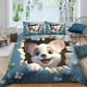 thumbnail image 1 of Juego de funda nórdica con estampado de perro, juego de ropa de cama con funda nórdica estilo anime 3D con fundas de almohada, microfibra suave para adultos, adolescentes y niños, 3 piezas., 1 of 3
