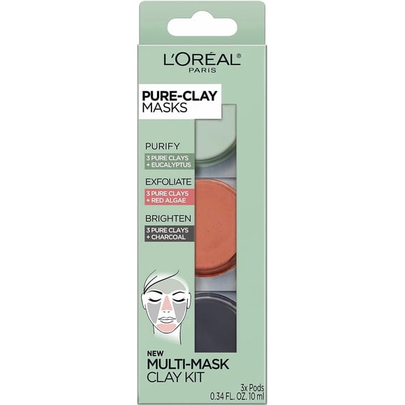 Set de mascarillas faciales L'Oréal Paris Pure-Clay Multi-Mask Kit