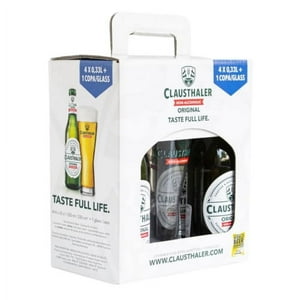 Pack 4 Cervezas Sin Alcohol Clausthaler + Vaso 330 Cc