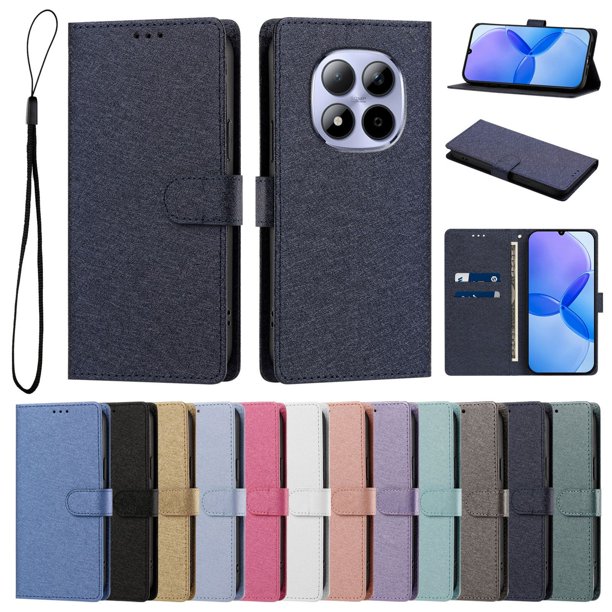 Cartera Funda para Xiaomi Redmi Note 15 Pro 4G Carga Inalámbrica, Azul Marino