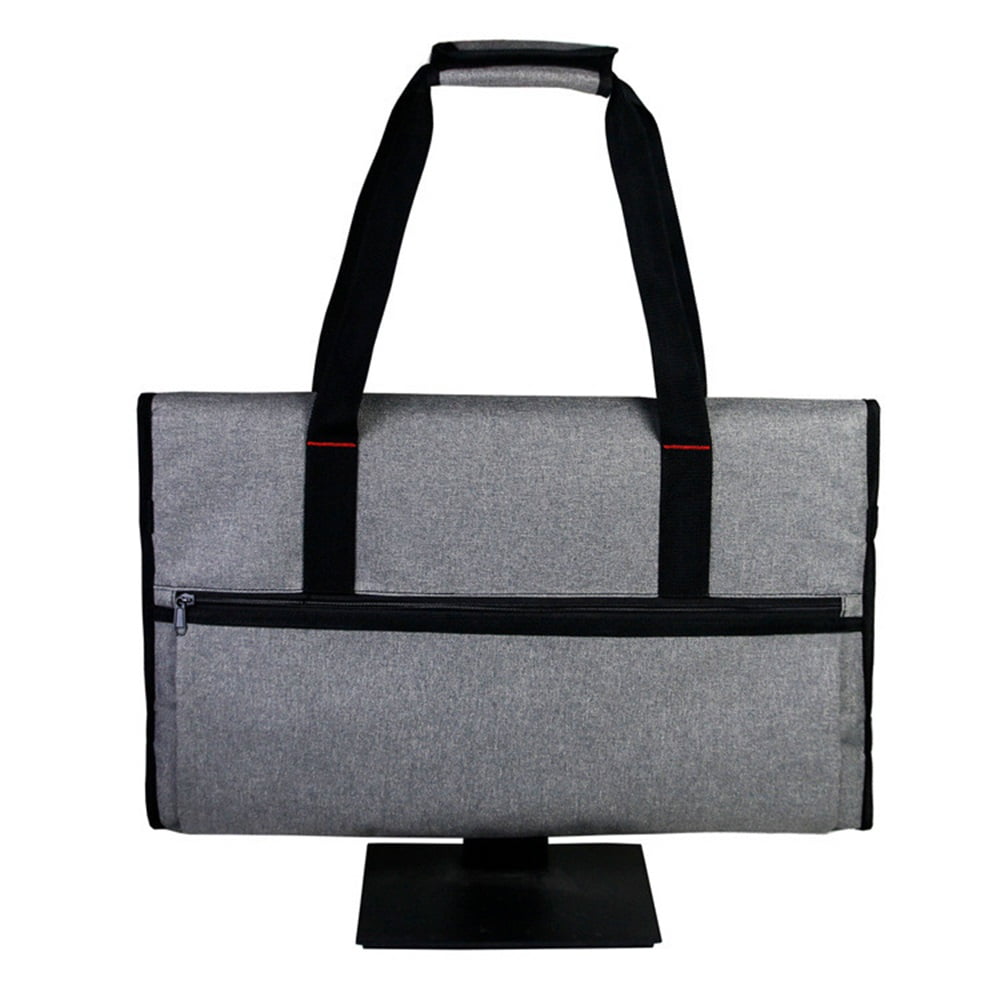 Xusx111 - Estuche De Viaje Para Pantallas Y Monitores Lcd De 27", Con Forro De Terciopelo Acolchado, Bolsa Protectora De Monitor Compatible Con 27" Y Accesorios, Gris