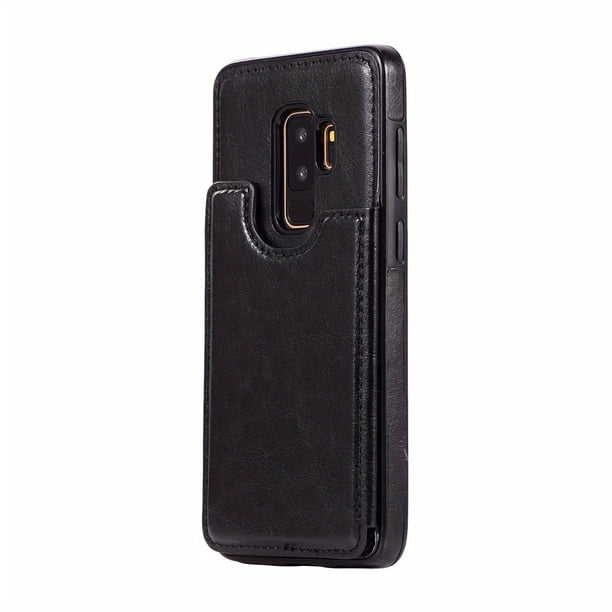 Flip Folio Leather Wallet Protective Case, Card Holder Slots Pockets Back Cover For Samsung S9+