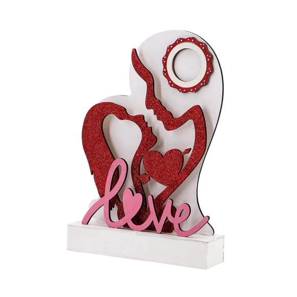 Romántico cartel de madera para el día de San Valentín, decoración de mesa, 7,5 "x 2" x 10,5 ", regalos del Día de San Valentín para año Nuevo, ligero
