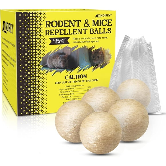 Repelente de Ratones Atindirey 12 Bolas Aceite Menta Prolongado