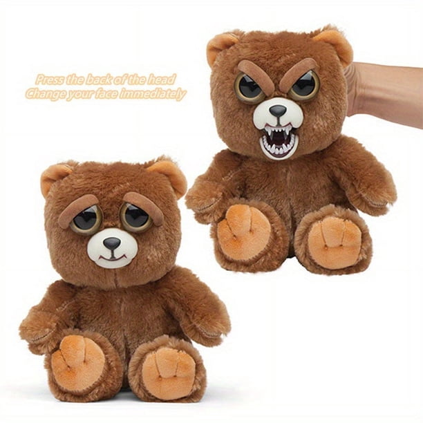 1pc, Cute Face-changing Bear, Naughty Small Plush Doll Toy, Face-changing Plush Doll, Creative Funny Toy, Cartoon Plush Toy, Room Decor, Home Decor, Holiday Gifts, Festival Supplies