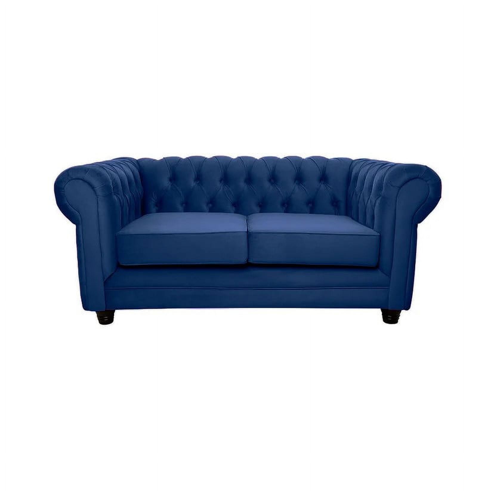 Barra Design - Sofá Chesterfield 2c Felpa Azul