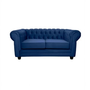 Barra Design - Sofá Chesterfield 2C Felpa Azul