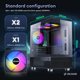 thumbnail image 4 of Funda para PC Okinos Aqua 3 Micro ATX con 3 ventiladores ARGB de 120 mm y 3 pines, 4 of 9