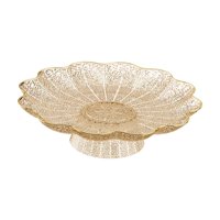 Bothyi - Frutero Con Pedestal, Vajilla, Cesta De Frutas Portátil Para Dulces, Aperitivos, Magdalenas, Dorado