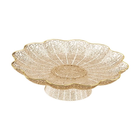 Bothyi - Frutero Con Pedestal, Vajilla, Cesta De Frutas Portátil Para Dulces, Aperitivos, Magdalenas, Dorado