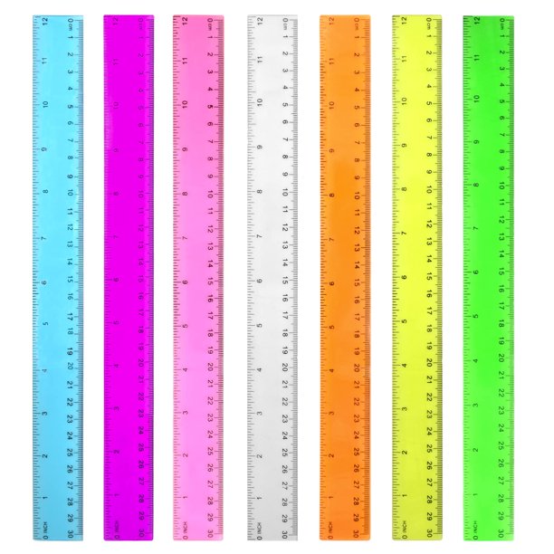 Regla DAGONGREN Plástica 30 cm Paquete de 7 Colores Surtidos