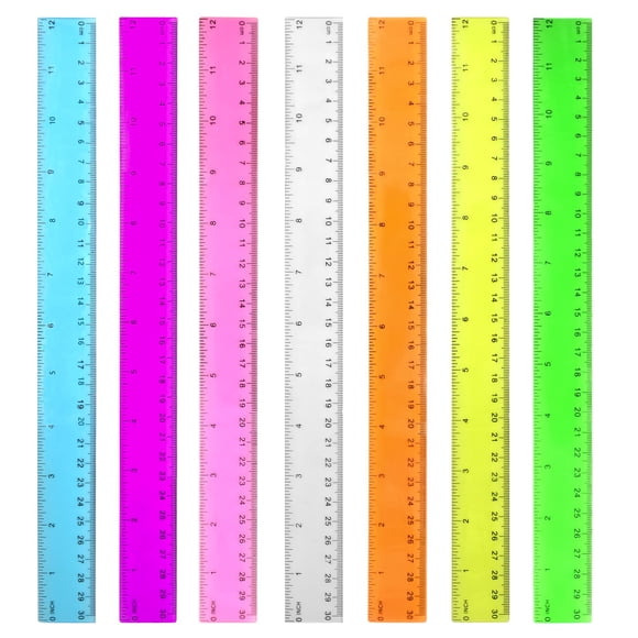 Regla DAGONGREN Plástica 30 cm Paquete de 7 Colores Surtidos
