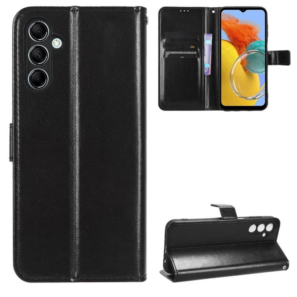 Funda tipo libro para Samsung Galaxy M34 5G, cartera todo‑en‑uno, funda multifuncional con tarjetero y correa de muñeca desmontable