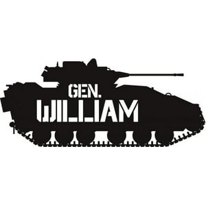 Rienda Libre Graphics - Decomural Personalised Name Army Tank Ws-51004