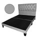 thumbnail image 1 of Base de Cama con Respaldo a Piso 2 Plazas Gris Eco Cuero, 1 of 2