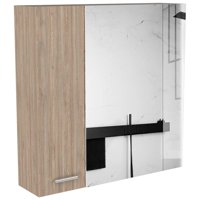 Fmfurniture - Botiquin 2 Puertas Con Espejo Fm-002C Café Claro