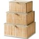 thumbnail image 1 of Juego De Cajas De Almacenamiento Con Forro Tejido Decorativo De Bambú, 1 of 9