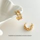 thumbnail image 2 of CZ C Shaped Woven Stud Earrings for Women, Elegant Niche Design Unique Jewelry, 2 of 2
