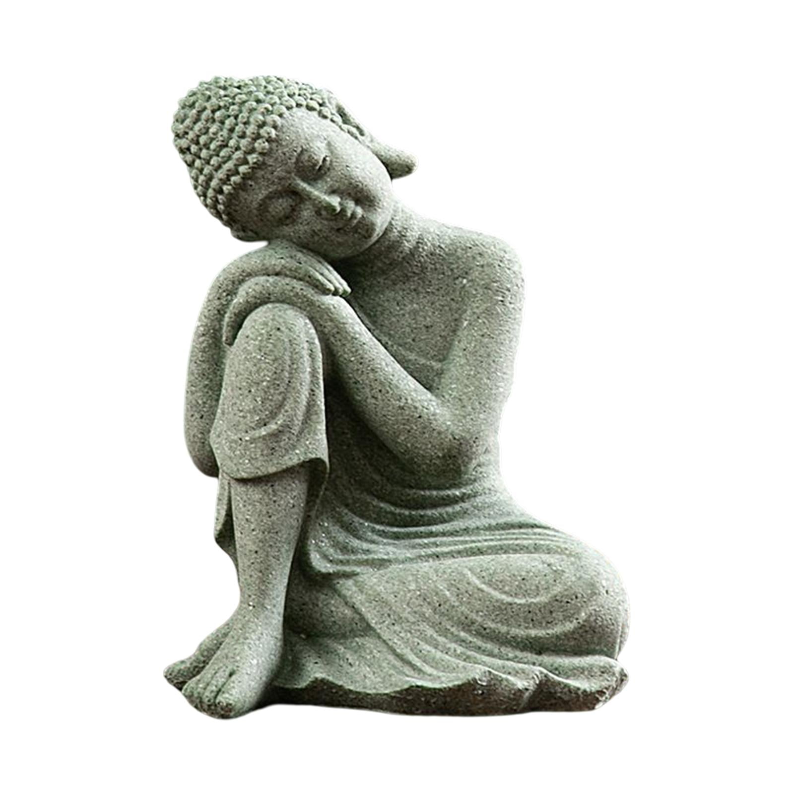 Magideal - Estatua De Buda De Piedra Arenisca, Adorno Decorativo Budista, Figuras De Yoga Orientales Rústicas Para Decoración Del Hogar, Porche, Escritorio, Mesa , Tipo A-01, Múltiples Tamaños