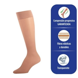 Maxcare - Calcetín De Compresión Rodilla Punta Cerrada Beige 8-15 L Beige S