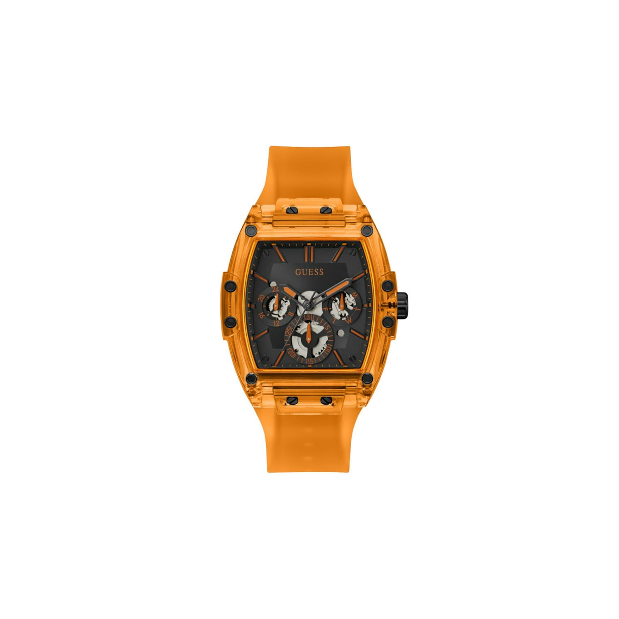 Reloj Guess Para Hombre, Caja De 43 Mm, Esfera Azul Marino Y Correa De Silicona