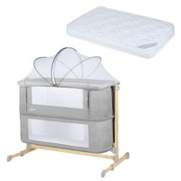 Bbqool - Cuna Colecho Aura Grey + Colchón