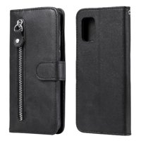 Gangxun - Funda Con Cremallera Para Samsung Galaxy A71 4G, Carcasa Cartera De Cuero Pu Con Soporte Y Tarjetero