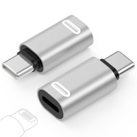 Adaptador Moko Lightning Hembra A Usb C Macho Plateado
