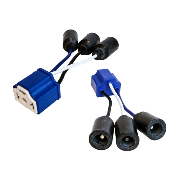Adaptador de faros delanteros H4, conector de conversión con carcasa de goma