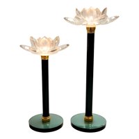 Genérico - Set 2 Portavelas Decorativo Funcional Mesa Flor Loto Jhn