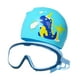 thumbnail image 1 of Gorro De Baño Para Niños Gorro De Baño Gafas De Natación Para Niños Para Nadar Buceo Niños Azul Oscuro, 1 of 3