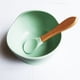 thumbnail image 3 of 1set Baby Feeding Bowl And Spoon Set, Silicone Baby Bowl Suction Cup With Wooden Spoon Silicone Suction Base Non Slip Baby First Feeding Kit Gift For Toddler Children Girls Boys, 3 of 4
