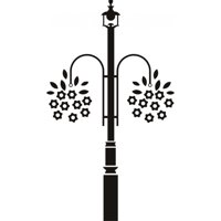 Rienda Libre Graphics - Decomural Lamp Post Flowers Ws-18969