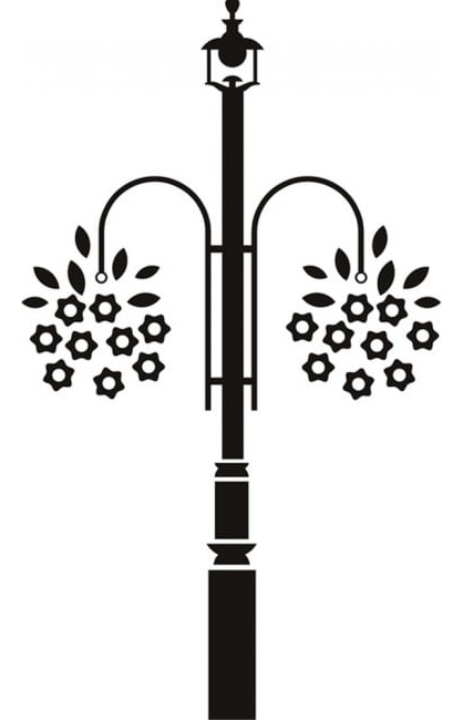 Rienda Libre Graphics - Decomural Lamp Post Flowers Ws-18969