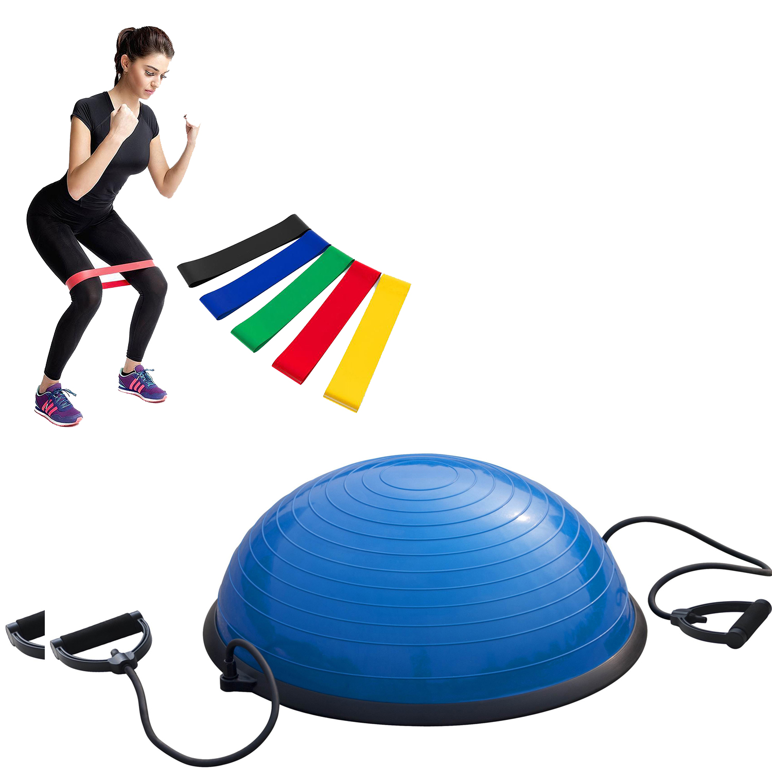 Basko Fitness - Bosu Ball + Set Band Loop Pack