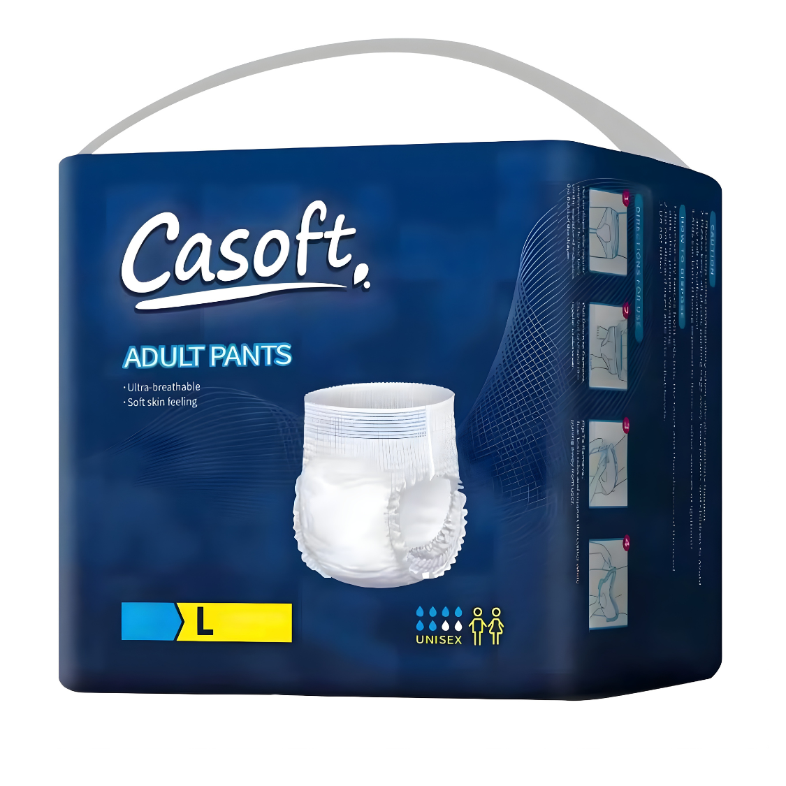 Casoft - Pañales Adulto Pants Alta Absorción Calzon Uso Cotidiano 10 Und Talla L